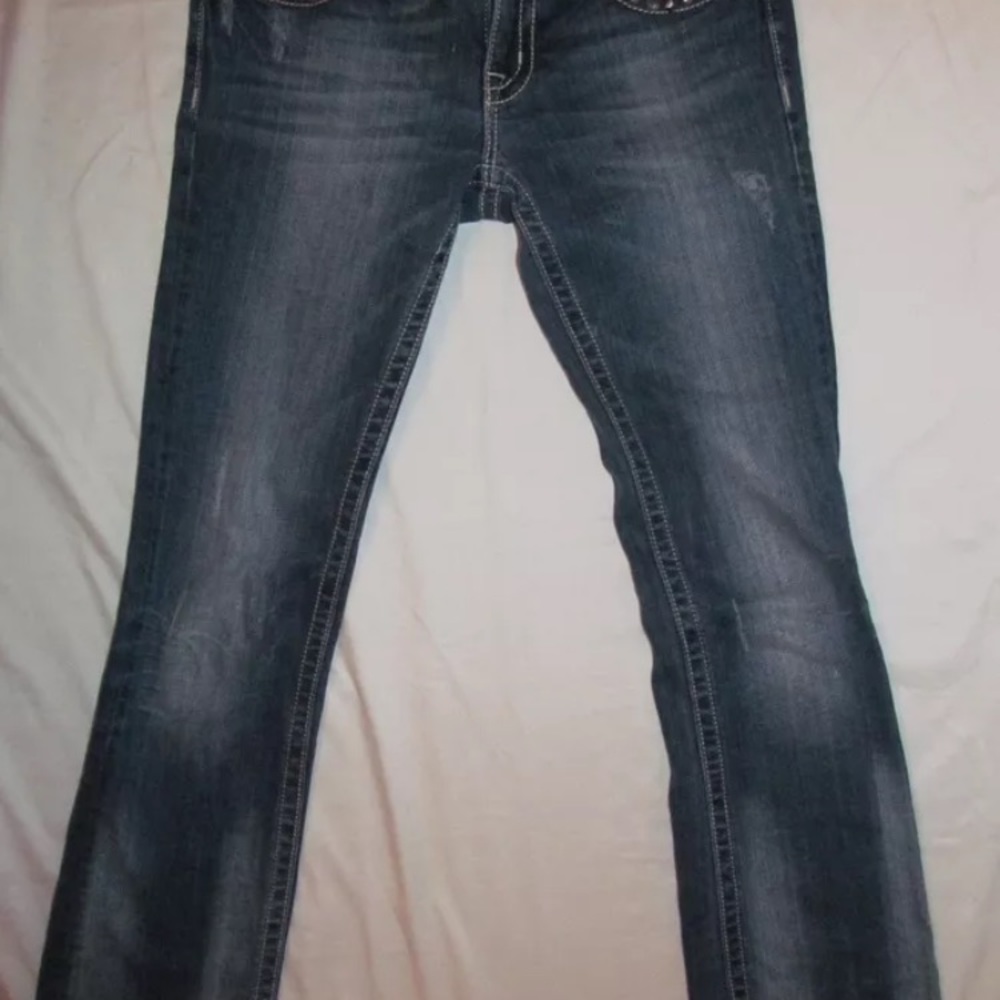 Miss Me Flap Pockets Swarovski Studded Boot Jeans View 3